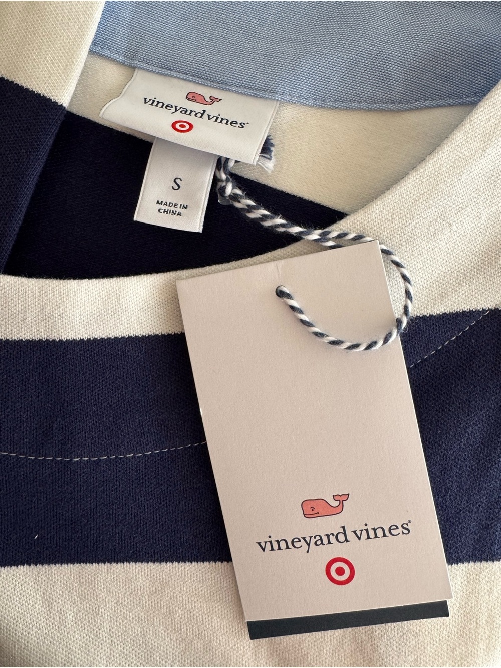 NWT Vineyard Vines Navy/White Striped Sleeveless Shift Dress - size S - Picture 10 of 11